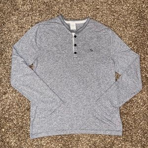 Grey Abercrombie Quarter Button Long Sleeve
